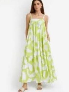 ABEL THE LABEL Anthropologie Bright Citron Maxi Dress Sz: XS